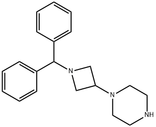 1-(1-二苯甲基-3-氮杂环丁基)哌嗪 结构式