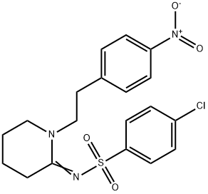 4-氯-N-[1-[2-(4-硝基苯基)乙基]-2-亚哌啶基]苯磺酰胺 结构式