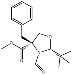 Methyl 4-benzyl-2-tert-butyl-3-formyl-1,3-oxazolidine-4-carboxylate 结构式