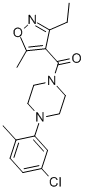 Methanone, [4-(5-chloro-2-methylphenyl)-1-piperazinyl](3-ethyl-5-methyl-4-isoxazolyl)- 结构式