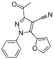 1H-Pyrazole-4-carbonitrile,  3-acetyl-5-(2-furanyl)-1-phenyl- 结构式