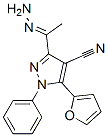 1H-Pyrazole-4-carbonitrile,  5-(2-furanyl)-3-(1-hydrazinylideneethyl)-1-phenyl- 结构式