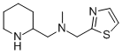 N-METHYL-N-(2-PIPERIDINYLMETHYL)-2-THIAZOLEMETHANAMINE 结构式