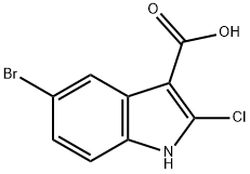 1H-Indole-3-carboxylic  acid,  5-bromo-2-chloro- 结构式