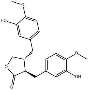 (3R,4R)-3,4-bis[(3-hydroxy-4-methoxy-phenyl)methyl]oxolan-2-one 结构式