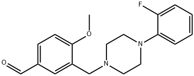 3-{[4-(2-fluorophenyl)-1-piperazinyl]methyl}-4-methoxybenzaldehyde 结构式