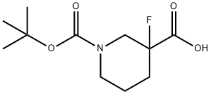 3-氟-1,3-哌啶二羧酸 1-叔丁酯 结构式