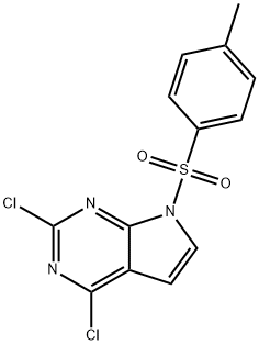 2,4-二氯-7-对甲苯磺酰基-7H-吡咯并[2,3-D]嘧啶 结构式