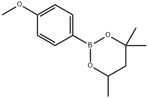 2-(4-Methoxyphenyl)-4,4,6-trimethyl-1,3,2-dioxaborinane, 4-(4,4,6-Trimethyl-1,3,2-dioxaborinan-2-yl)anisole 结构式