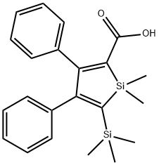 1,1-DIMETHYL-3,4-DIPHENYL-5-TRIMETHYLSILANYL-1H-SILOLE-2-CARBOXYLIC ACID 结构式
