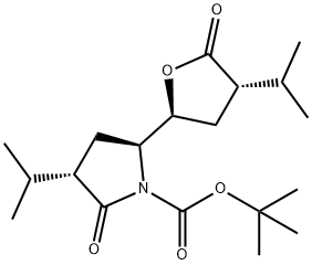 (3S,5S)-3-异丙基-2-氧代-5-[(2S,4S)-四氢-4-异丙基-5-氧代-2-呋喃基]-1-吡咯烷羧酸叔丁酯 结构式