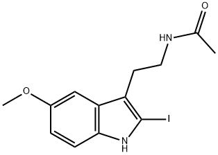 N-[2-(2-碘-5-甲氧基吲哚-3-基)乙基]乙酰胺 结构式