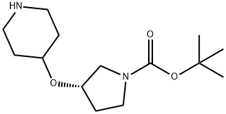 tert-butyl (3S)-3-(piperidin-4-yloxy)pyrrolidine-1-carboxylate 结构式