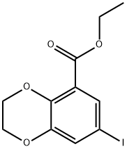 7-Iodo-2,3-dihydrobenzo[1,4]dioxine-5-carboxylic acid ethyl ester 结构式