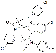 (Z)-4-((E)-5-CHLORO-1-(1-(4-CHLOROPHENYL)-3,3-DIMETHYL-4-OXOAZETIDIN-2-YL)-3-(4-CHLOROPHENYLIMINO)INDOLIN-2-YLIDENE)-1-(4-CHLOROPHENYL)-3,3-DIMETHYLAZETIDIN-2-ONE 结构式