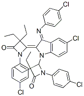 (Z)-4-((E)-5-CHLORO-1-(1-(4-CHLOROPHENYL)-3,3-DIETHYL-4-OXOAZETIDIN-2-YL)-3-(4-CHLOROPHENYLIMINO)INDOLIN-2-YLIDENE)-1-(4-CHLOROPHENYL)-3,3-DIETHYLAZETIDIN-2-ONE 结构式