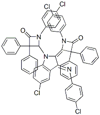 (Z)-4-((E)-5-CHLORO-1-(1-(4-CHLOROPHENYL)-4-OXO-3,3-DIPHENYLAZETIDIN-2-YL)-3-(4-CHLOROPHENYLIMINO)INDOLIN-2-YLIDENE)-1-(4-CHLOROPHENYL)-3,3-DIPHENYLAZETIDIN-2-ONE 结构式
