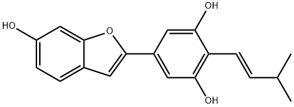 5-(6-羟基-2-苯并呋喃基)-2-[(1E)-3-甲基-1-丁烯-1-基]-1,3-苯二醇 结构式