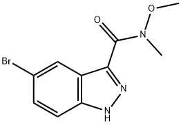 5-溴-N-甲氧基-N-甲基-1H-吲唑-3-甲酰胺 结构式