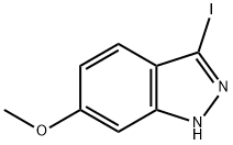 3-碘-6-甲氧基-1H-吲唑 结构式