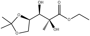 2-C-甲基-4,5-O-(1-甲基乙烯基)-D-阿拉伯糖酸乙酯 结构式