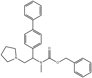 1-PYRROLIDIN-2-(4'-BIPHENYL)-2-(N-CBZ-N-METHYL)AMINO-ETHANE
 结构式
