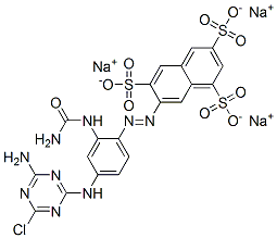 7-[[2-[(aminocarbonyl)amino]-4-[(4-amino-6-chloro-1,3,5-triazin-2-yl)amino]phenyl]azo]naphthalene-1,3,6-trisulphonic, acid sodium salt 结构式