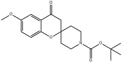 6-甲氧基-4-氧代螺[苯并二氢吡喃-2,4 '-哌啶]-1 '-羧酸TERT丁酯 结构式