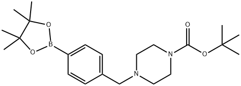 4-(4-BOC-哌嗪甲基)苯基硼酸频哪醇酯 结构式