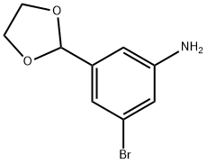 3-溴-5-[1,3]1,3-二氧戊环-2-基-苯基胺 结构式