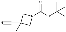 3-氰基-3-甲基氮杂环丁烷-1-羧酸叔丁酯 结构式