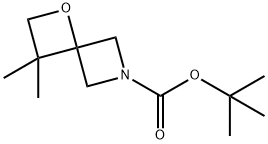 3,3-二甲基-1-氧杂-6-氮杂螺[3.3]庚烷-6-羧酸叔丁酯 结构式