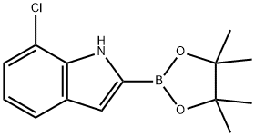 7-CHLOROINDOLE-2-BORONIC ACID, PINACOL ESTER 结构式