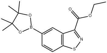 3-ETHOXYCARBONYL-1,2-BENZISOTHIAZOLE-5-BORONIC ACID PINACOL ESTER 结构式