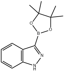 3-(4,4,5,5-TETRAMETHYL-[1,3,2]DIOXABOROLAN-2-YL)-1H-INDAZOLE 结构式
