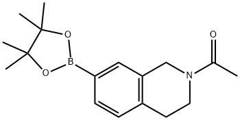 2-ACETYL-7-(4,4,5,5-TETRAMETHYL-1,3,2-DIOXABOROLAN-2-YL)-1,2,3,4-TETRAHYDROISOQUINOLINE 结构式