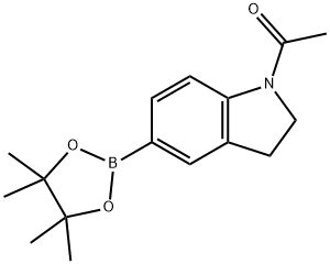 1-[5-(4,4,5,5-四甲基-1,3,2-二氧杂环硼烷-2-基)-2,3-二氢-1H-吲哚-1-基]乙烷-1-酮 结构式