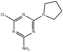 4-Chloro-6-(1-pyrrolidinyl)-1,3,5-triazin-2-ylamine 结构式