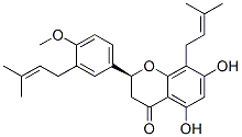 (S)-2,3-Dihydro-5,7-dihydroxy-2-[4-methoxy-3-(3-methyl-2-butenyl)phenyl]-8-(3-methyl-2-butenyl)-4H-1-benzopyran-4-one 结构式