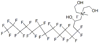 bis(2-hydroxyethyl)methyl(4,4,5,5,6,6,7,7,8,8,9,9,10,10,11,11,12,12,13,13,14,14,15,15,15-pentacosafluoro-2-hydroxypentadecyl)ammonium iodide 结构式