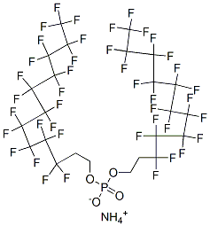 ammonium bis[3,3,4,4,5,5,6,6,7,7,8,8,9,9,10,10,11,11,12,12,12-henicosafluorododecyl] phosphate 结构式