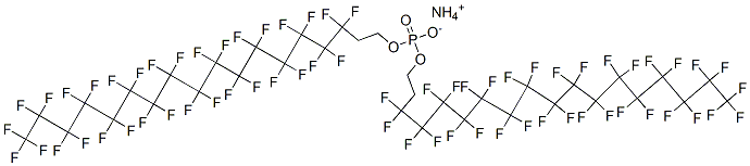 ammonium bis[3,3,4,4,5,5,6,6,7,7,8,8,9,9,10,10,11,11,12,12,13,13,14,14,15,15,16,16,17,17,18,18,18-tritriacontafluorooctadecyl] phosphate 结构式