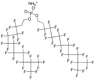 ammonium bis[3,3,4,4,5,5,6,6,7,7,8,8,9,9,10,10,11,12,12,12-icosafluoro-11-(trifluoromethyl)dodecyl] phosphate 结构式