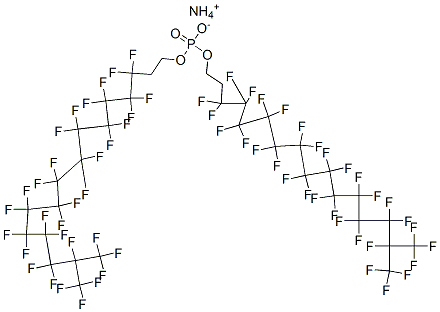 ammonium bis[3,3,4,4,5,5,6,6,7,7,8,8,9,9,10,10,11,11,12,12,13,13,14,14,15,16,16,16-octacosafluoro-15-(trifluoromethyl)hexadecyl] phosphate 结构式