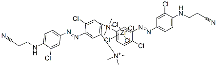 bis[4-chloro-3-[[3-chloro-4-[(2-cyanoethyl)amino]phenyl]azo]-N,N,N-trimethylanilinium] tetrachlorozincate 结构式