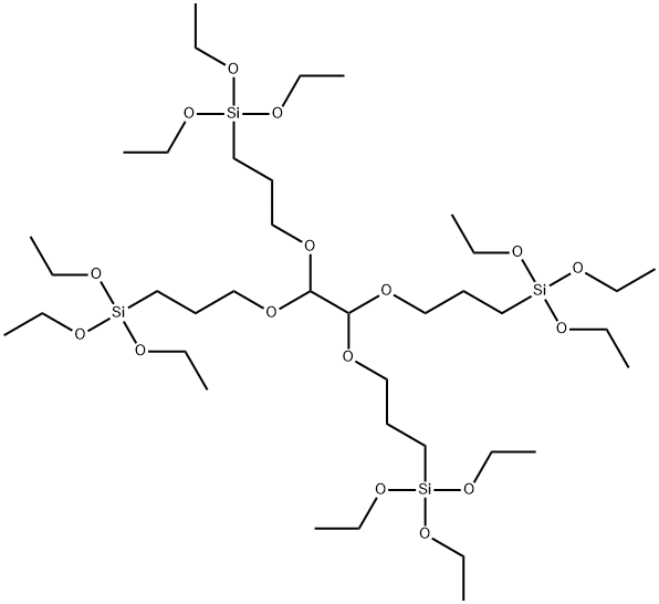 4,4,15,15-tetraethoxy-9,10-bis[3-(triethoxysilyl)propoxy]-3,8,11,16-tetraoxa-4,15-disilaoctadecane 结构式