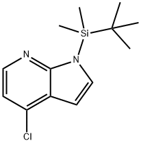 4-氯-1-[(1,1-二甲基乙基)二甲基硅酯]-1H-吡咯并[2,3-B]吡啶 结构式