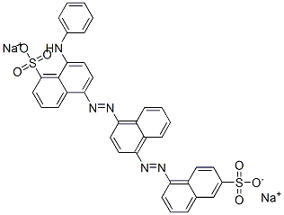 disodium 8-(phenylamino)-5-[[4-[(6-sulphonato-1-naphthyl)azo]-1-naphthyl]azo]naphthalene-1-sulphonate 结构式