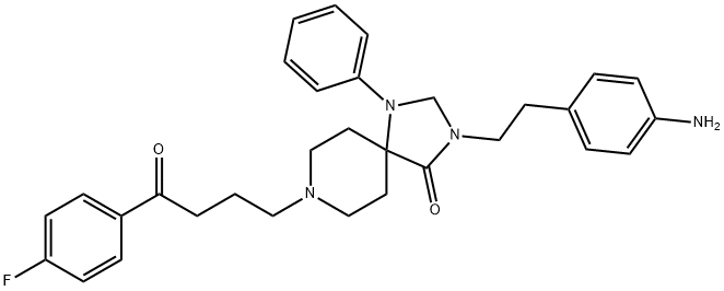 N-(p-Aminophenethyl)spiperone 结构式