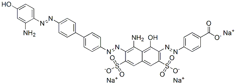 trisodium 4-[[8-amino-7-[[4'-[(2-amino-4-hydroxyphenyl)azo][1,1'-biphenyl]-4-yl]azo]-1-hydroxy-3,6-disulphonato-2-naphthyl]azo]benzoate 结构式